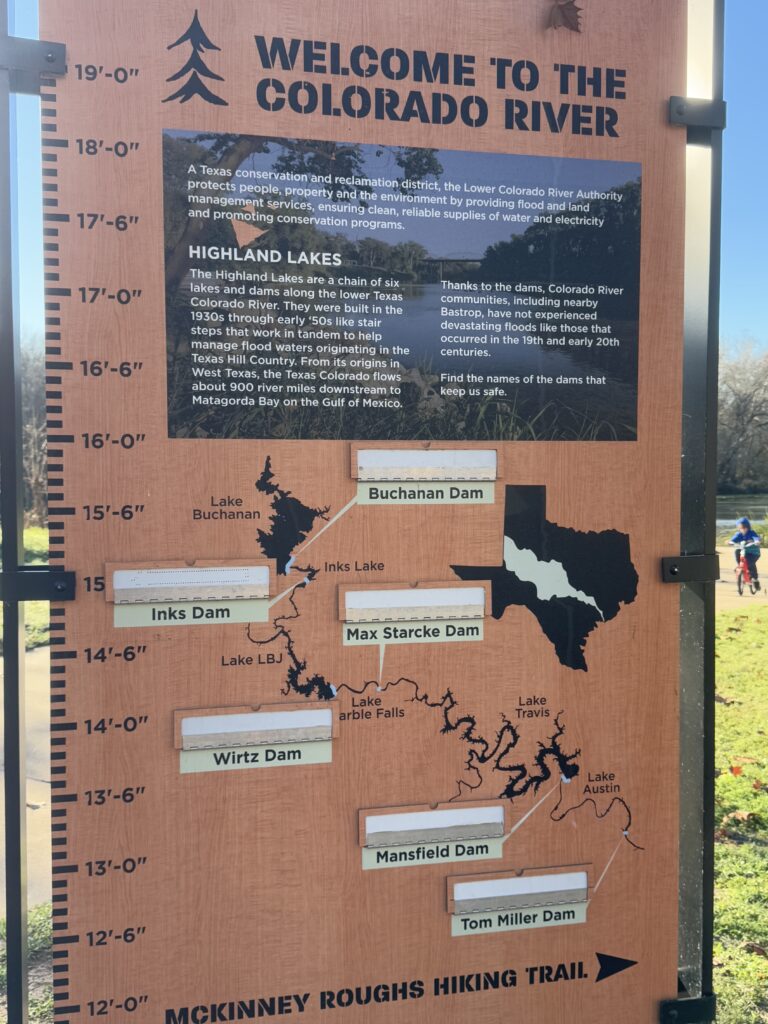 Welcome to the Colorado River Sign that shows all the lakes and Dams that are made up along the Colorado River