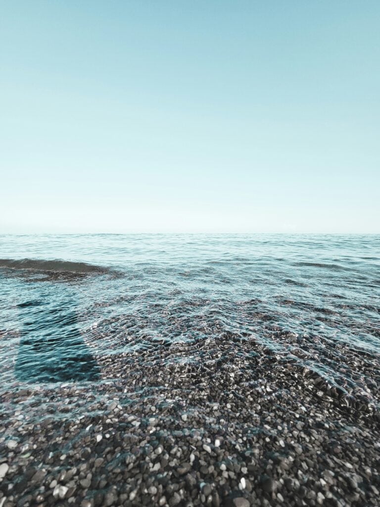 Lake Ontario Pebble Beach with Lake Horizon in the distance