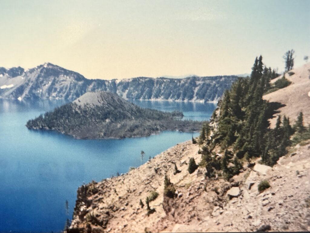 Crater Lake aerial image from years ago 