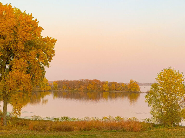 Fall Leaves surrounding Lake Okiboji, IA