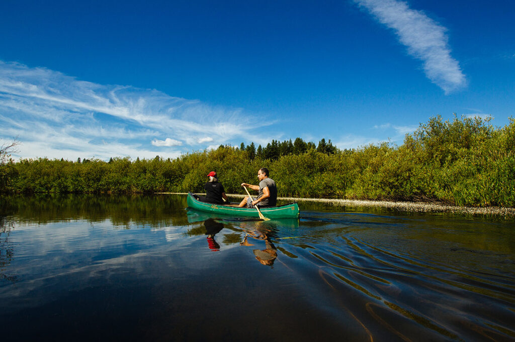 Canoeing at Paws Up Resort