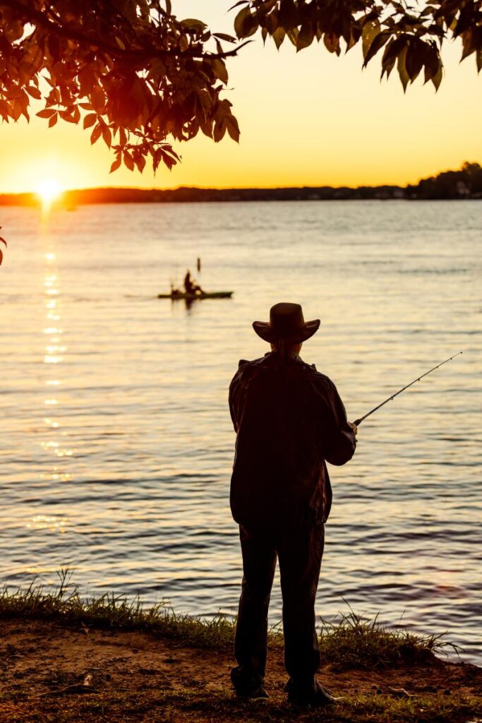 Fishing at Sunset on Lake Norman