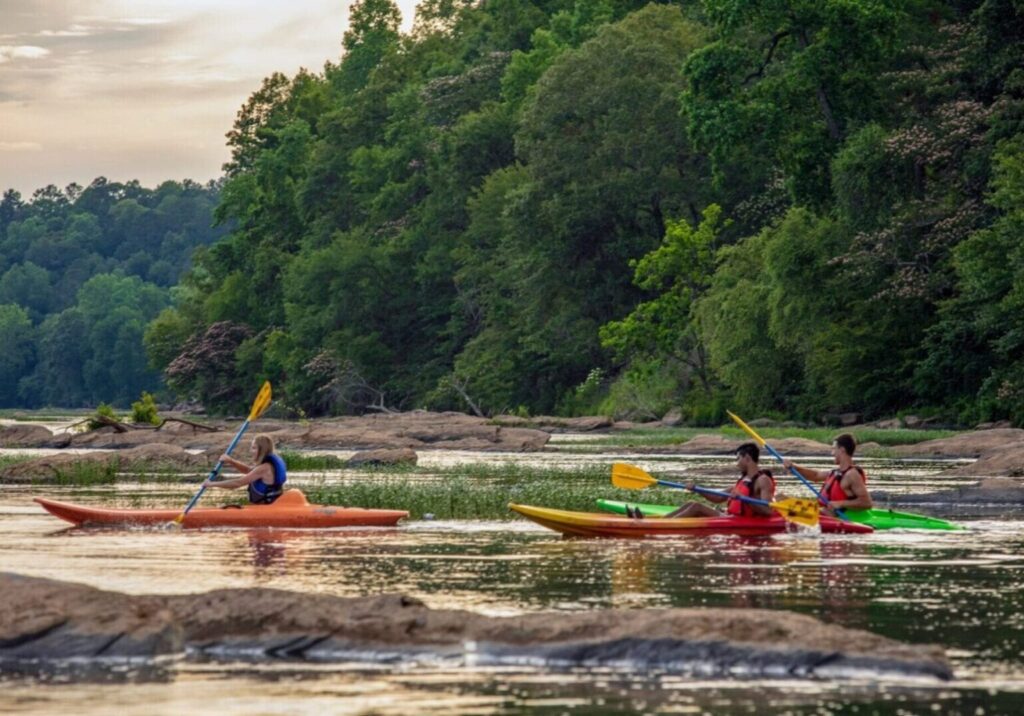 Kayakers along Lake Martin and Tallapoosa River