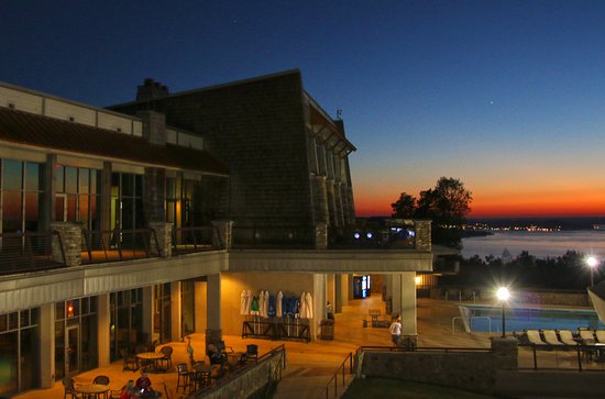 Lodge at Sunset overlooking the Lake